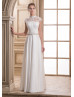 High Neck Lace Satin Wedding Dress Popular Bridal Dress